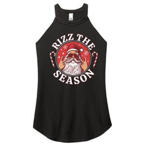 Punk Rock Retro Rizz The Season Funny Santa Clause Rizzler Women's Perfect Tri Rocker Tank