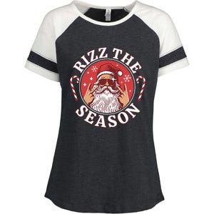 Punk Rock Retro Rizz The Season Funny Santa Clause Rizzler Enza Ladies Jersey Colorblock Tee