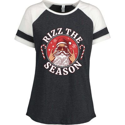 Punk Rock Retro Rizz The Season Funny Santa Clause Rizzler Enza Ladies Jersey Colorblock Tee