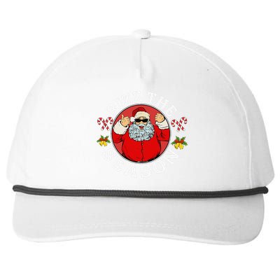 Punk Rock Retro Rizz The Season Funny Santa Clause Rizzler Snapback Five-Panel Rope Hat