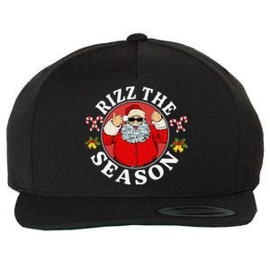 Punk Rock Retro Rizz The Season Funny Santa Clause Rizzler Wool Snapback Cap