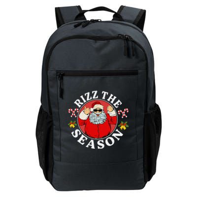 Punk Rock Retro Rizz The Season Funny Santa Clause Rizzler Daily Commute Backpack