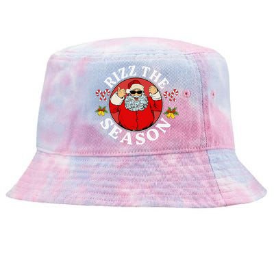 Punk Rock Retro Rizz The Season Funny Santa Clause Rizzler Tie-Dyed Bucket Hat