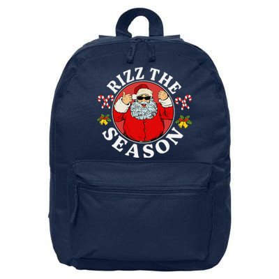 Punk Rock Retro Rizz The Season Funny Santa Clause Rizzler 16 in Basic Backpack