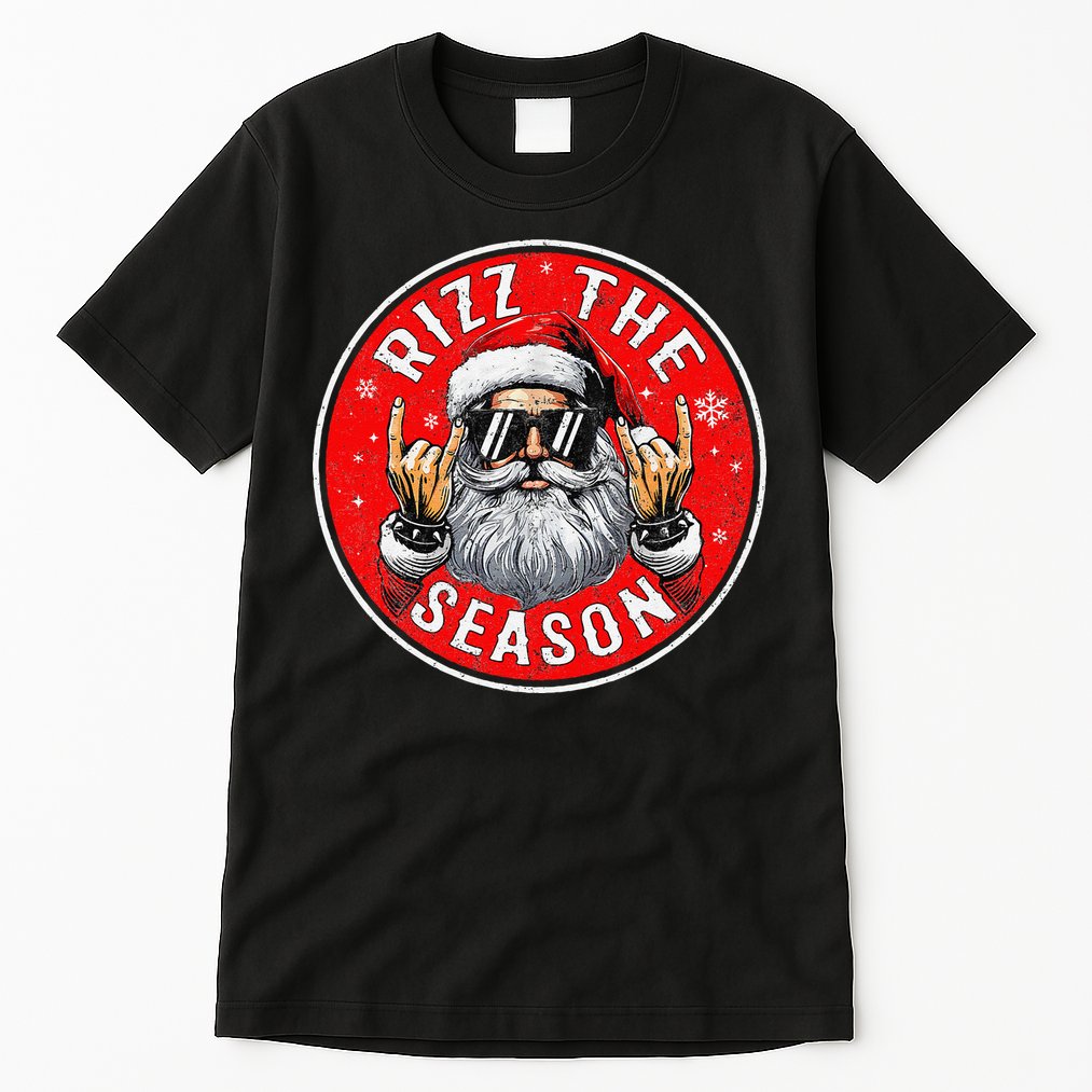 Punk Rock Retro Rizz The Season Funny Santa Clause Rizzler Tall T-Shirt