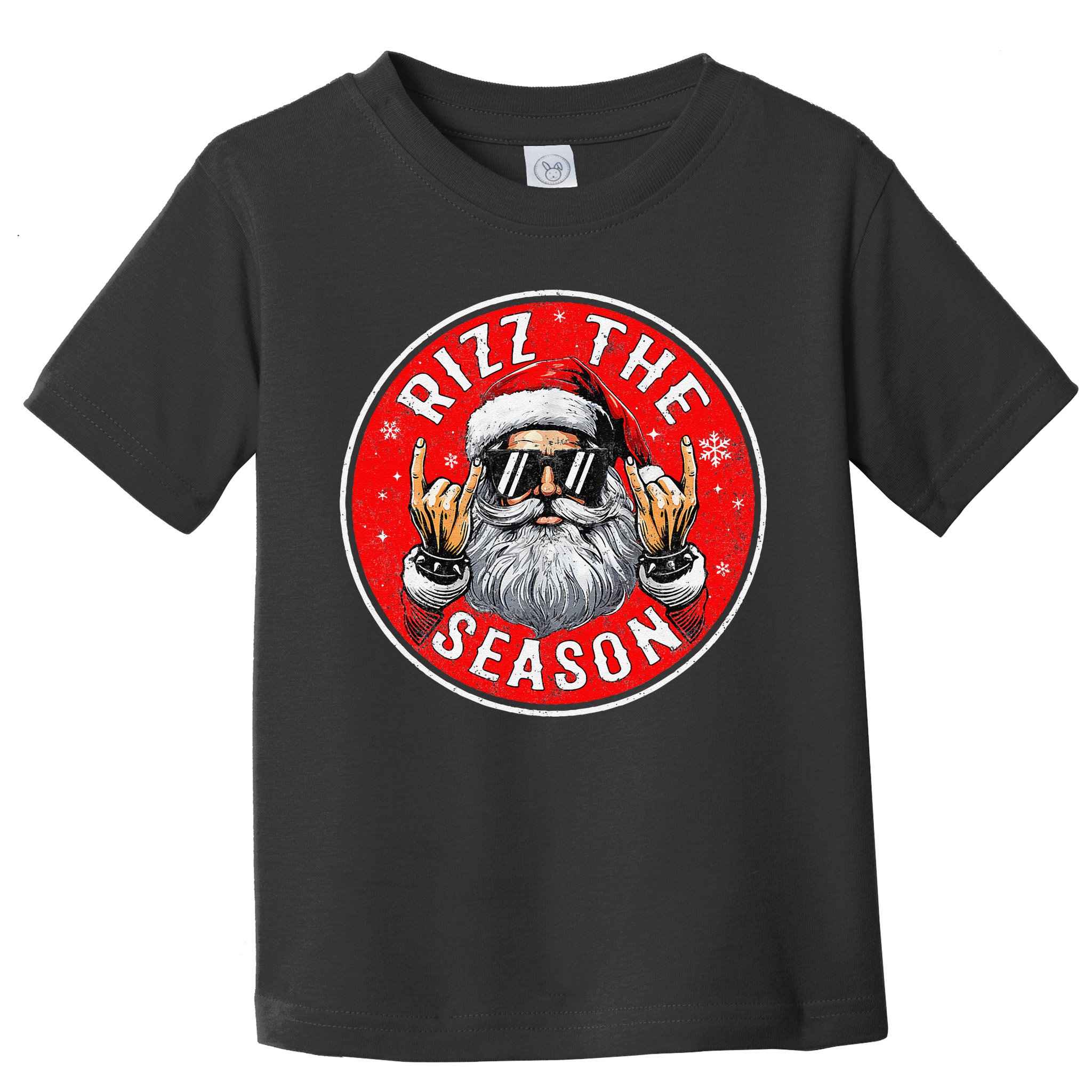 Punk Rock Retro Rizz The Season Funny Santa Clause Rizzler Toddler T-Shirt
