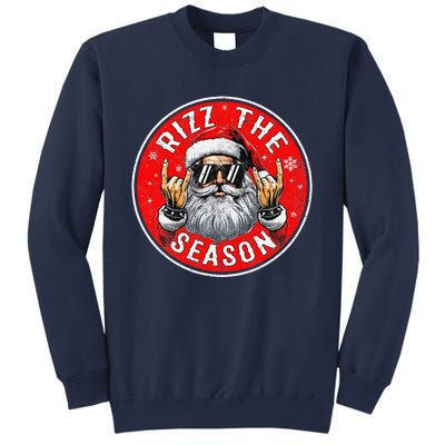 Punk Rock Retro Rizz The Season Funny Santa Clause Rizzler Sweatshirt