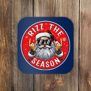 Punk Rock Retro Rizz The Season Funny Santa Clause Rizzler Coaster