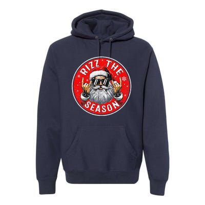 Punk Rock Retro Rizz The Season Funny Santa Clause Rizzler Premium Hoodie