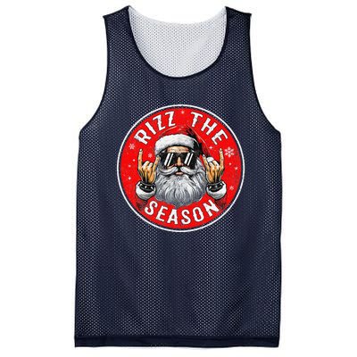 Punk Rock Retro Rizz The Season Funny Santa Clause Rizzler Mesh Reversible Basketball Jersey Tank