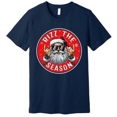 Punk Rock Retro Rizz The Season Funny Santa Clause Rizzler Premium T-Shirt