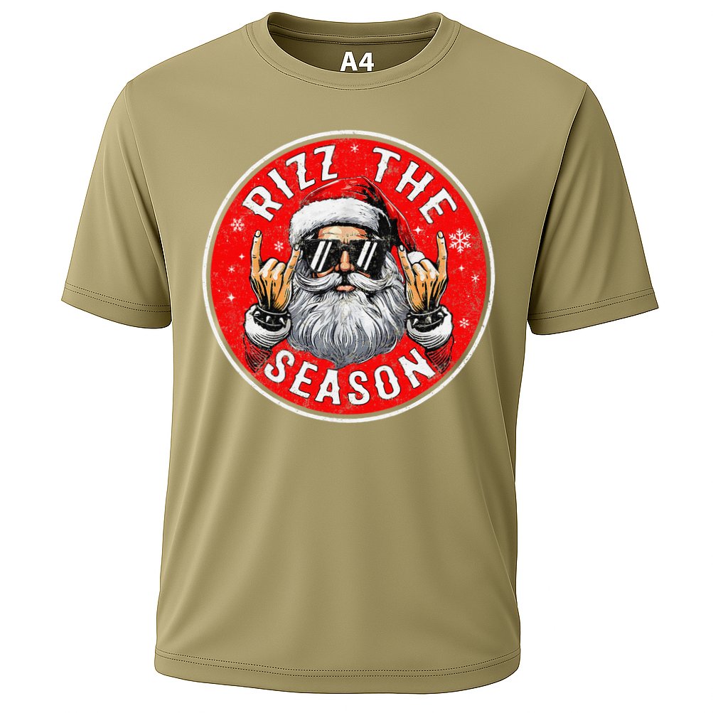 Punk Rock Retro Rizz The Season Funny Santa Clause Rizzler Cooling Performance Crew T-Shirt