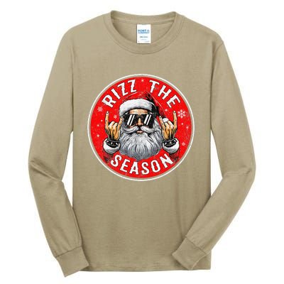 Punk Rock Retro Rizz The Season Funny Santa Clause Rizzler Tall Long Sleeve T-Shirt