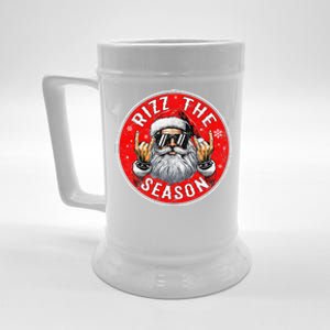 Punk Rock Retro Rizz The Season Funny Santa Clause Rizzler Beer Stein