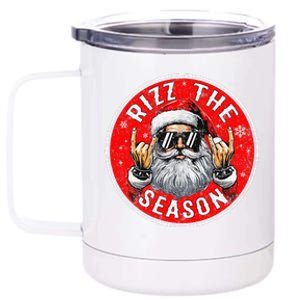 Punk Rock Retro Rizz The Season Funny Santa Clause Rizzler 12 oz Stainless Steel Tumbler Cup