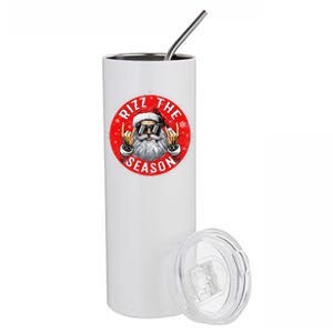 Punk Rock Retro Rizz The Season Funny Santa Clause Rizzler Stainless Steel Tumbler