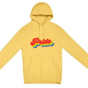 Pride Rainbow Retro LGBTQ Premium Pullover Hoodie