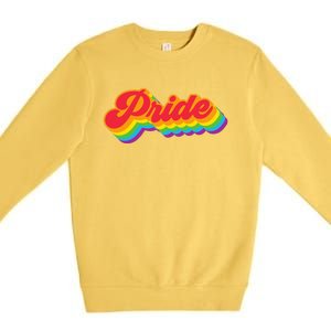 Pride Rainbow Retro LGBTQ Premium Crewneck Sweatshirt