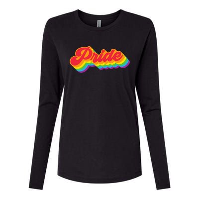 Pride Rainbow Retro LGBTQ Womens Cotton Relaxed Long Sleeve T-Shirt