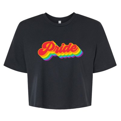 Pride Rainbow Retro LGBTQ Bella+Canvas Jersey Crop Tee