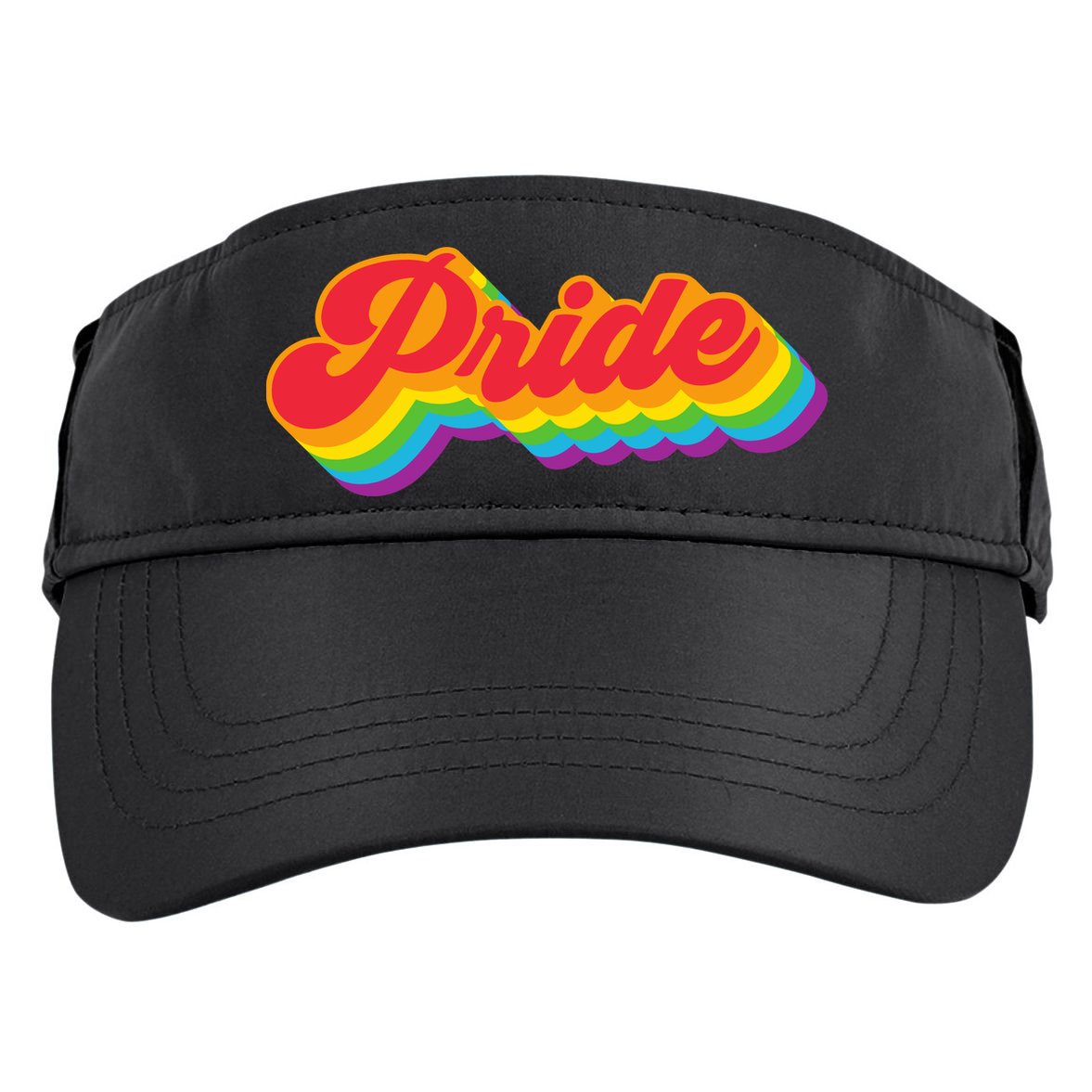 Pride Rainbow Retro LGBTQ Adult Drive Performance Visor