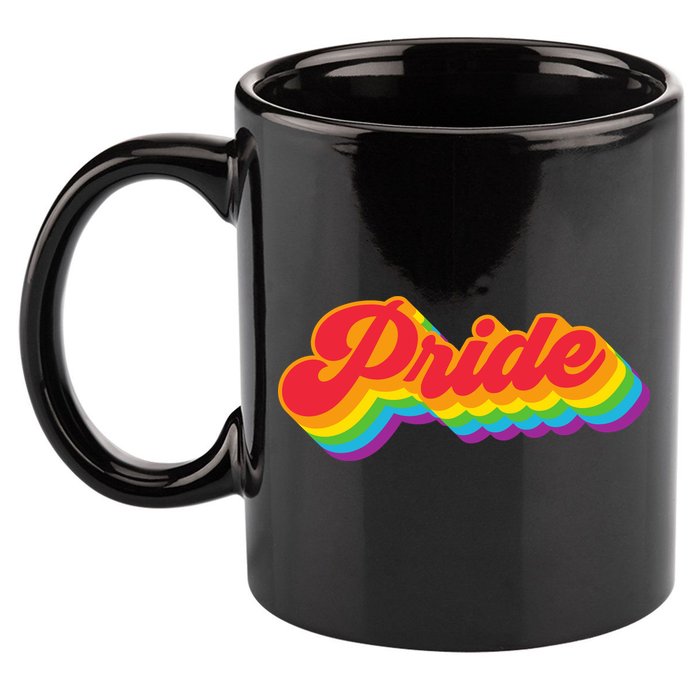 Pride Rainbow Retro LGBTQ 11oz C Handle Ceramic Mug