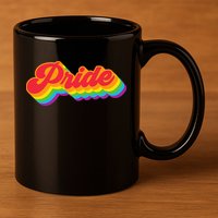 Pride Rainbow Retro LGBTQ 11oz C Handle Ceramic Mug