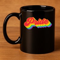 Pride Rainbow Retro LGBTQ 11oz C Handle Ceramic Mug
