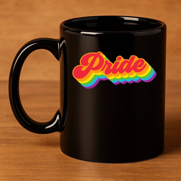 Pride Rainbow Retro LGBTQ 11oz C Handle Ceramic Mug
