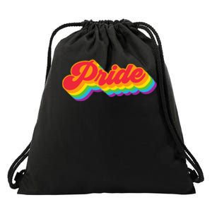 Pride Rainbow Retro LGBTQ Drawstring Bag