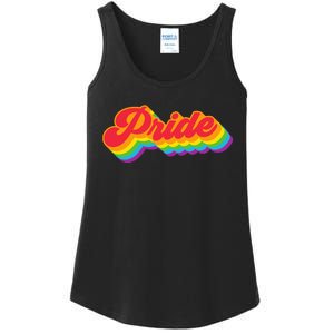 Pride Rainbow Retro LGBTQ Ladies Essential Tank