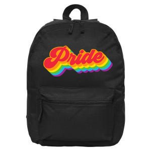 Pride Rainbow Retro LGBTQ 16 in Basic Backpack