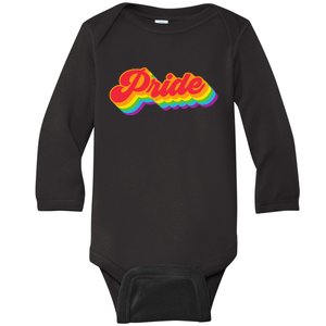 Pride Rainbow Retro LGBTQ Baby Long Sleeve Bodysuit