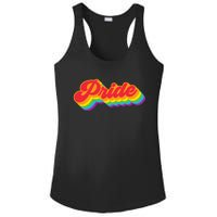 Pride Rainbow Retro LGBTQ Ladies PosiCharge Competitor Racerback Tank