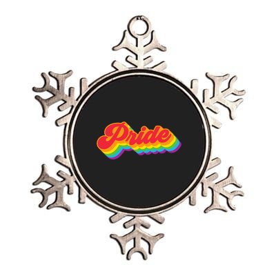 Pride Rainbow Retro LGBTQ Metallic Star Ornament