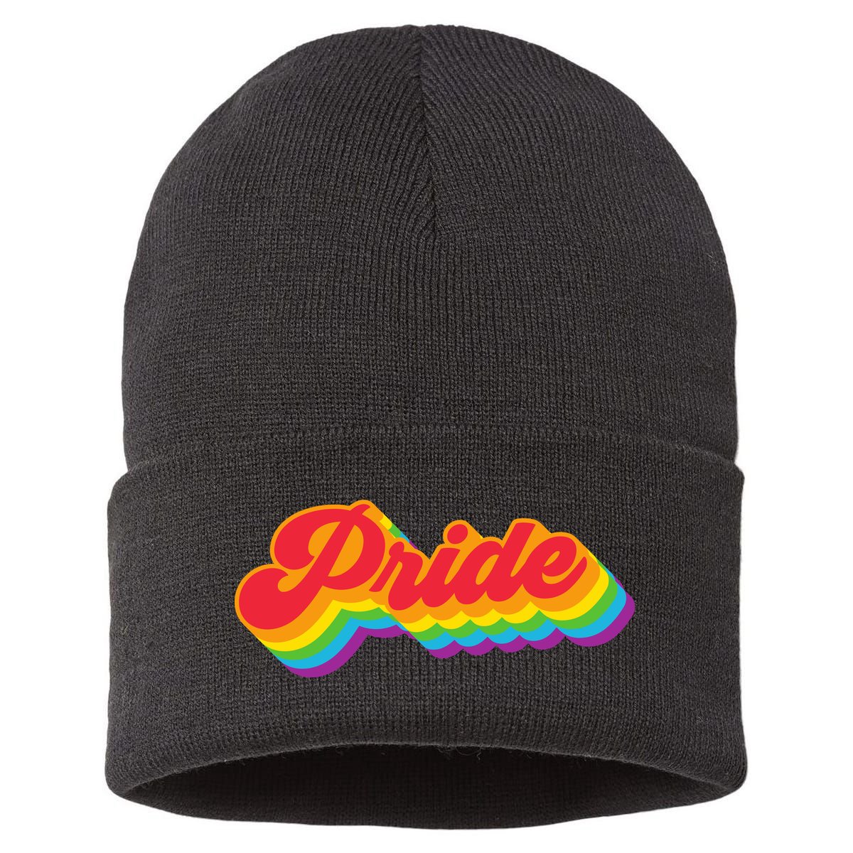 Pride Rainbow Retro LGBTQ Sustainable Knit Beanie