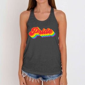 Pride Rainbow Retro LGBTQ Women's Knotted Racerback Tank