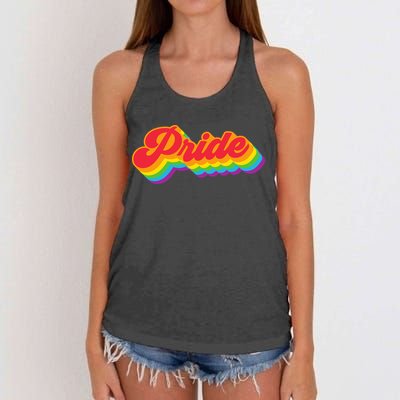 Pride Rainbow Retro LGBTQ Women's Knotted Racerback Tank