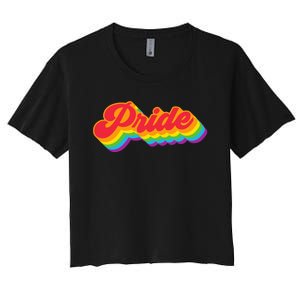 Pride Rainbow Retro LGBTQ Women's Crop Top Tee