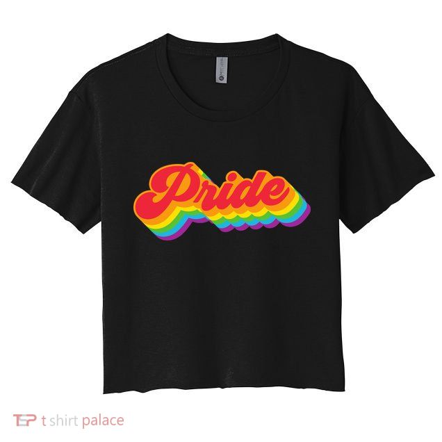 Pride Rainbow Retro LGBTQ Women's Crop Top Tee