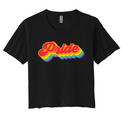 Pride Rainbow Retro LGBTQ Women's Crop Top Tee