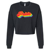 Pride Rainbow Retro LGBTQ Cropped Pullover Crew