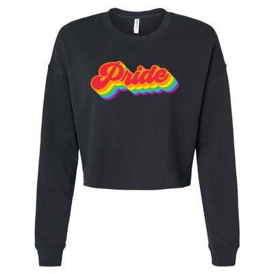 Pride Rainbow Retro LGBTQ Cropped Pullover Crew