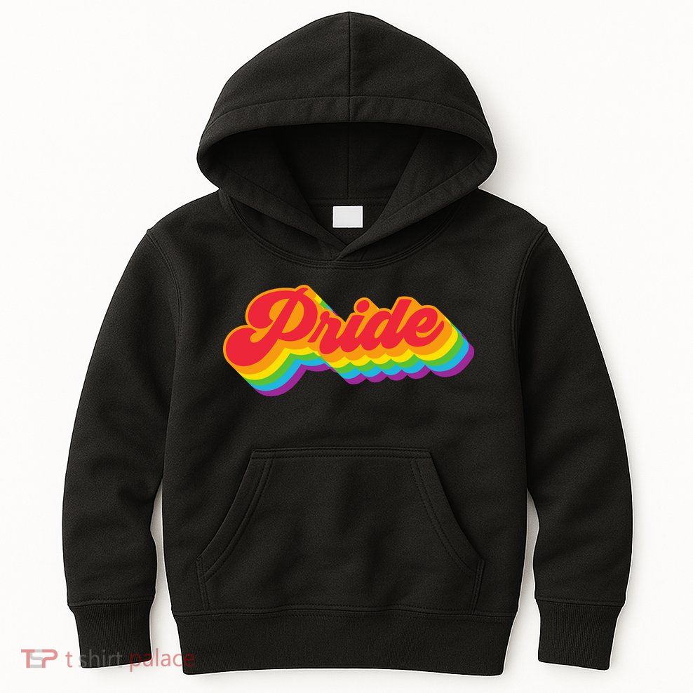 Pride Rainbow Retro LGBTQ Kids Hoodie