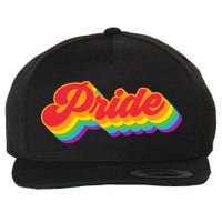 Pride Rainbow Retro LGBTQ Wool Snapback Cap