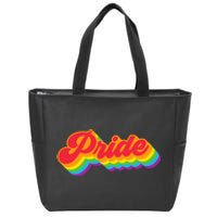 Pride Rainbow Retro LGBTQ Zip Tote Bag