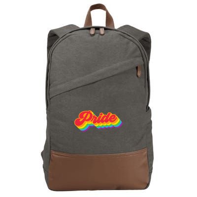 Pride Rainbow Retro LGBTQ Cotton Canvas Backpack