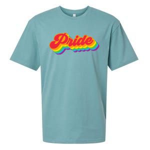 Pride Rainbow Retro LGBTQ Sueded Cloud Jersey T-Shirt