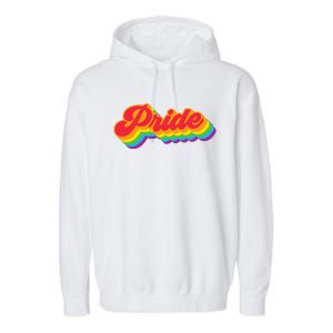 Pride Rainbow Retro LGBTQ Garment-Dyed Fleece Hoodie