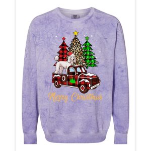 Poodle Riding Red Truck Xmas Merry Christmas Cute Gift Colorblast Crewneck Sweatshirt